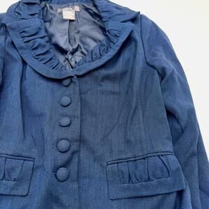 George ME by Mark Eisen size 12 Navy Blue Button cute Vintage work blazer jacket
